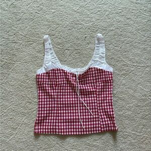 Elodie Red and White Gingham Crop Top